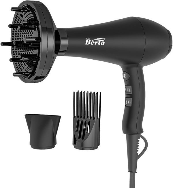Blow Dryer Berta Salon Professional Negative Ionic 1875W High-Power
