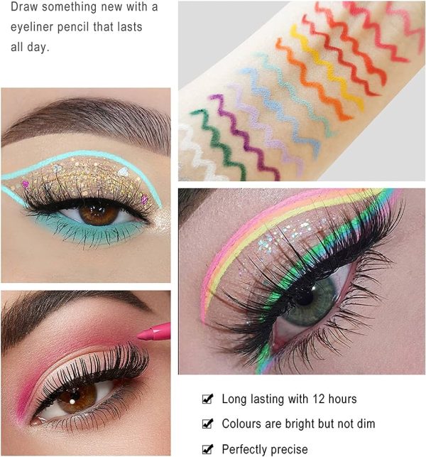 BONNIESTORE 20 PCS Colored Eyeliners Pencil Set