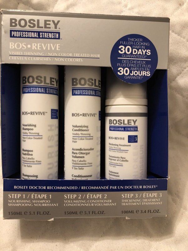 Bosley Professional Strength BOSRevive Starter Pack for Visibly Thinning Hair – Nourish & Strengthen Color-Treated Hair