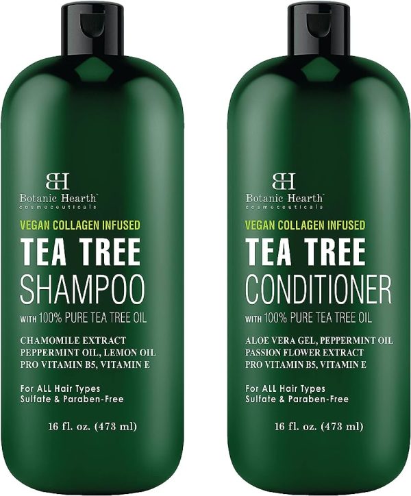 Botanic Hearth Tea Tree Shampoo and Conditioner Set - with 100% Pure Tea Tree Oil