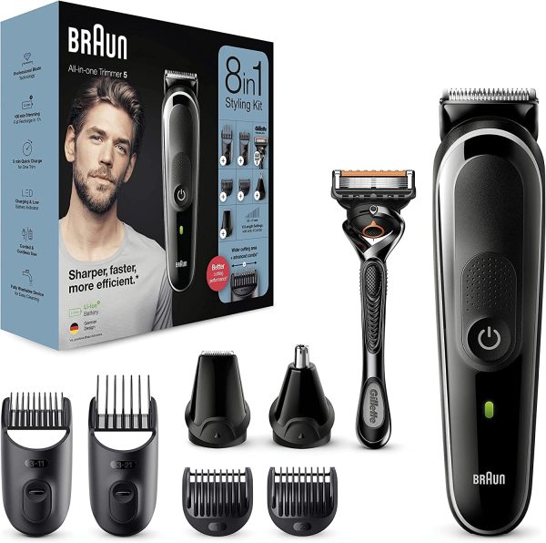 Braun 8-in-1 All-in-One Beard Trimmer for Men, Cordless Hair Clipper