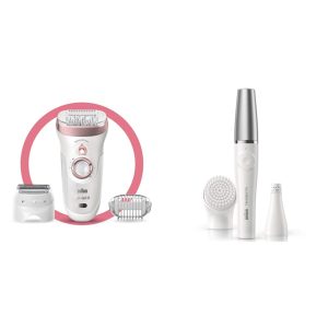 Braun Epilator for Women, Silk-epil Hair Removal for Women, Facial Cleansing Brush