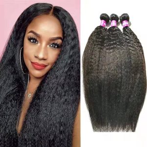 Brazilian Yaki Straight Hair 3 Bundles Human Hair Grade 10a Kinky Straight