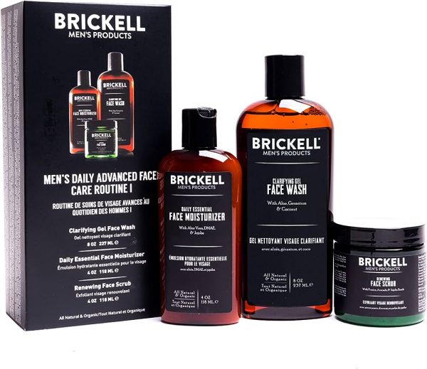Brickell Men's Daily Advanced Face Care Routine I, Gel Facial Cleanser Wash