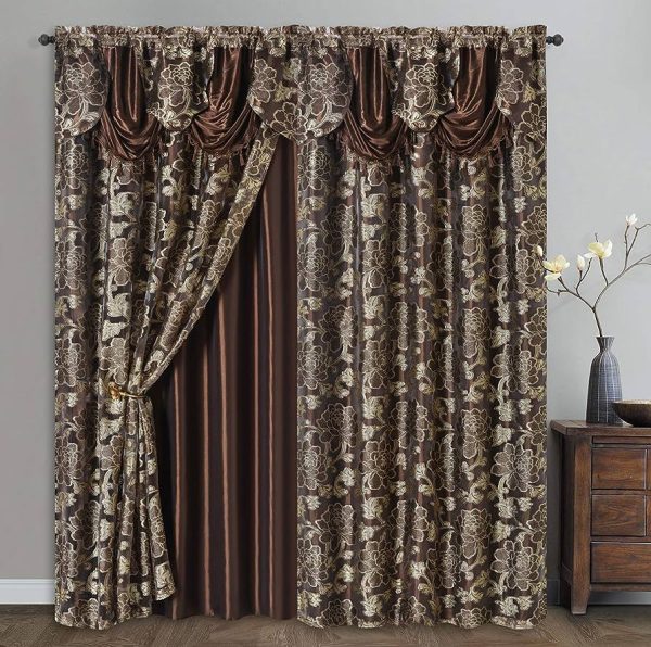 Brown Panel with Attached Valance and Backing