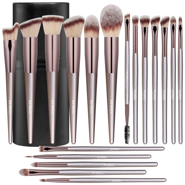 BS-MALL Makeup Brush Set 18 PCS Premium Synthetic Kabuki Foundation Eyebrow