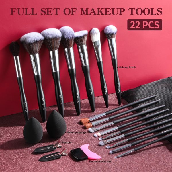BS-MALL Makeup Brushes 15 Pcs Red