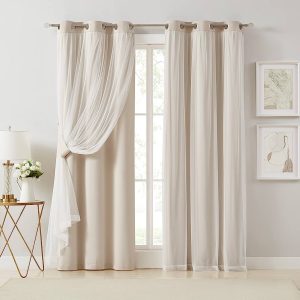 Bujasso Beige Blackout Curtains 63 inch Length