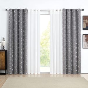 Bujasso Living Room Grey Curtains 84 Inch
