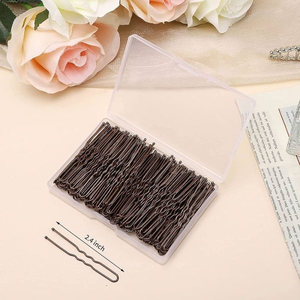 Bun Hair Pins - 200 Pack U Shaped Pins Bobby Pins Curved Bun Hair Clips Hair