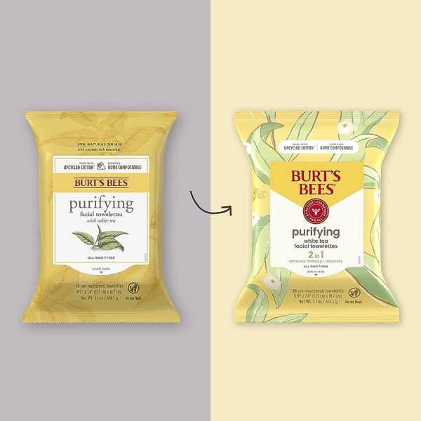 Burt's Bees Facial Cleansing Towelettes for Normal Skin with White Tea Extract