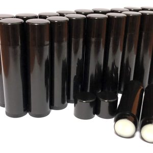 Buttercream Cupcake Flavored Lip Balms Without Labels in Black Tubes