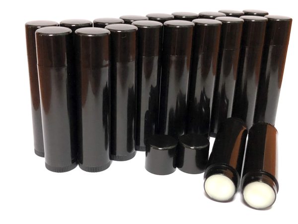 Buttercream Cupcake Flavored Lip Balms Without Labels in Black Tubes