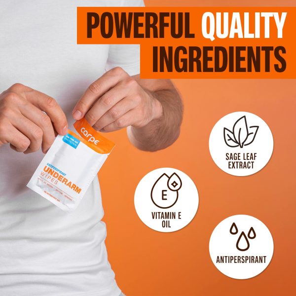 Carpe Antiperspirant Underarm and On-The-Go Wipes Package