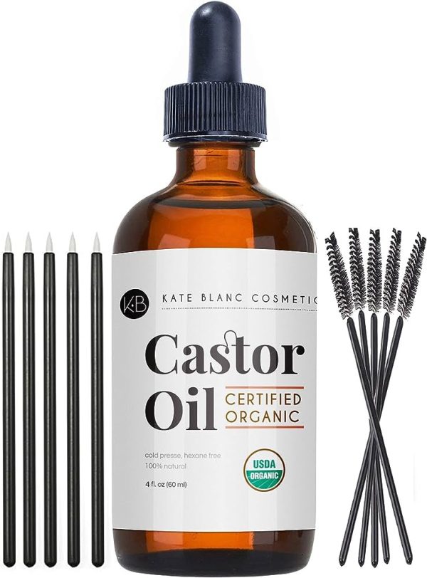 Castor Oil USDA Organic Cold-Pressed 100% Pure, Hexane-Free Castor Oil