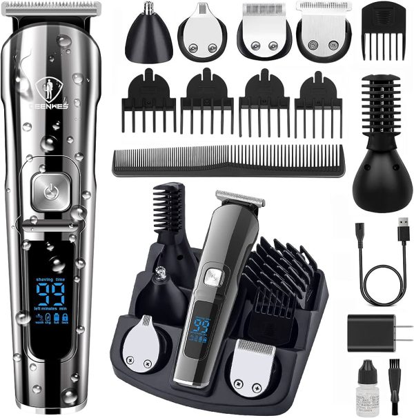 CEENWES Updated Version 5 in 1 Waterproof Man’s Grooming Kit Hair Clippers