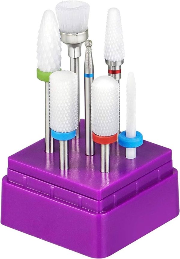 Ceramic Nail Drill Bits Set 7pcs 3/32 inch Diamond Carbide Nail
