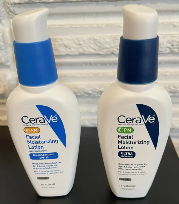 CeraVe Day & Night Face Lotion Skin Care Set | Contains CeraVe AM Face Moisturizer