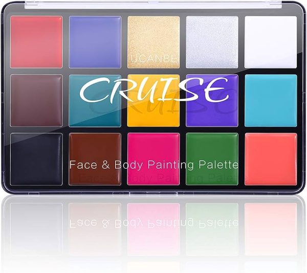Charmcode Face Body Paint Oil, Professional 15 Colors FX Makeup Palette