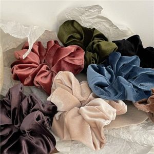 Cidere 20 Pcs Women Girls Velvet Elastic Scrunchies Ponytail Holder Hair Accessories