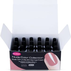 CLAVUZ Gel Polish Kit 24PCS Rose Red UV Gel Nail Lacquers Set