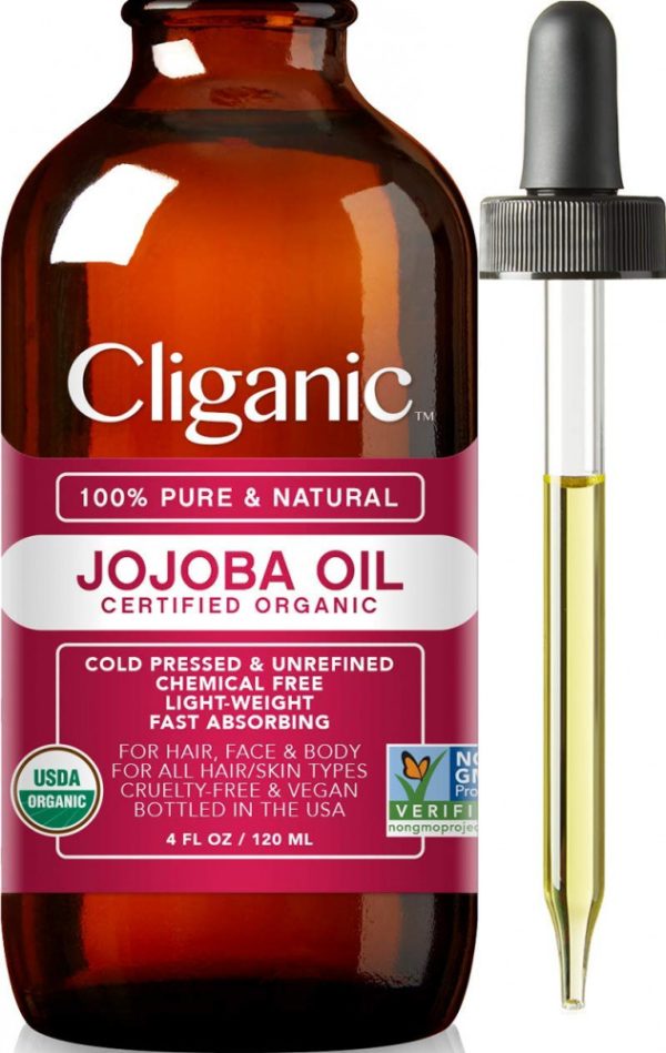 Cliganic USDA Organic Jojoba Oil, 100% Pure (4oz Large)