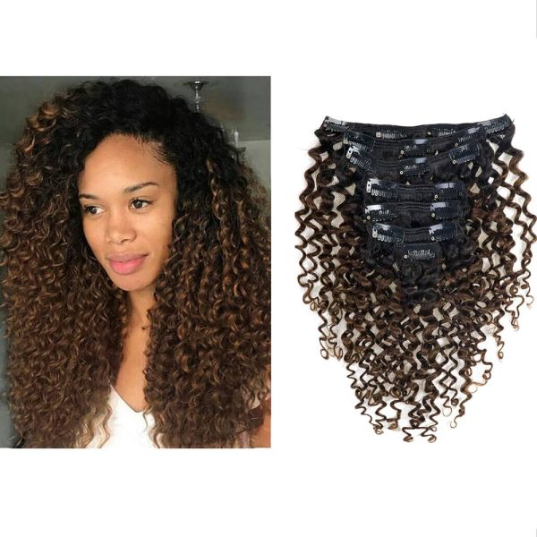 Clip in Human Hair Extensions Afro Jerry Curly 3B 3C Real Hair Clip