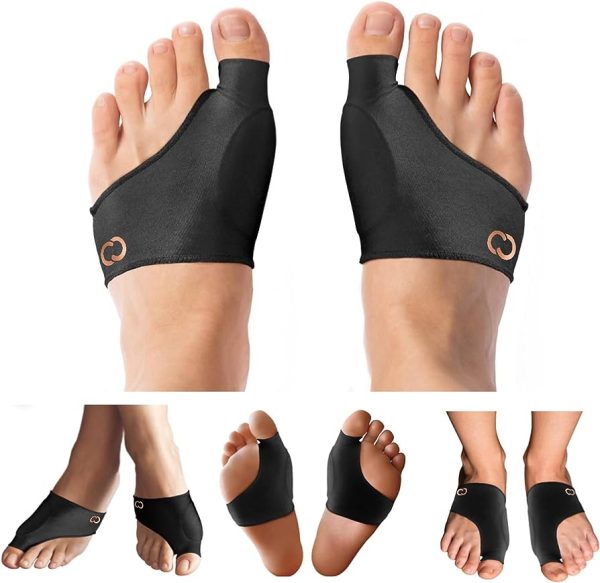 Copper Compression Bunion Corrector Relief Sleeve and Bunion Cushion Women