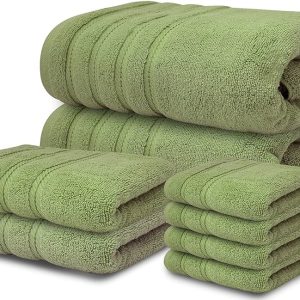 Cottex Home Luxury Bath Towels Set of 8 Oversized Bathroom Towels