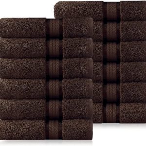 Experience Luxury with Cotton Craft 12-Pack Black Wash Cloths – Ultra Soft & Absorbent