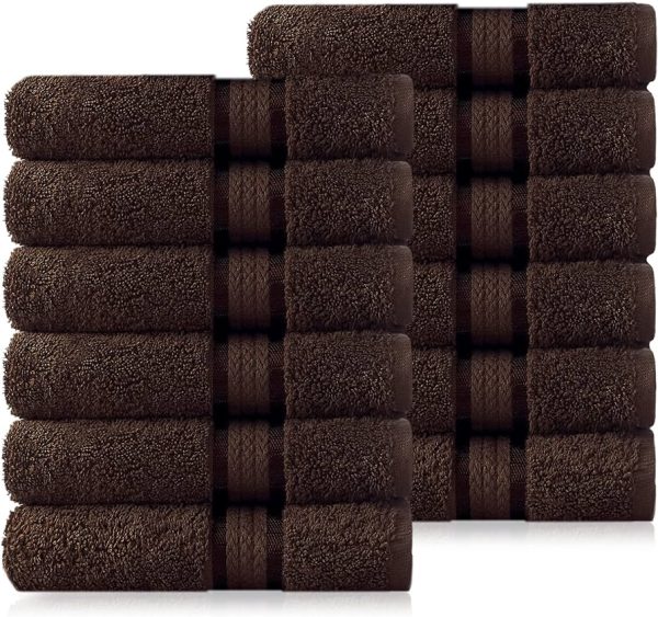 Experience Luxury with Cotton Craft 12-Pack Black Wash Cloths – Ultra Soft & Absorbent