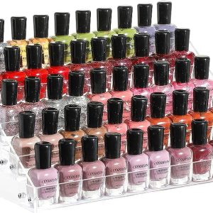 Cq acrylic 72 Bottles of 5 Layers Nail Polish Rack-Clear Nail Polish Display