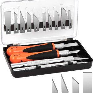 Craft Knifes, Premium Aluminium Alloy and Steel Blades Utility Knives Wood