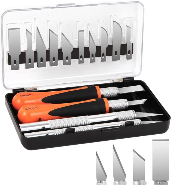 Craft Knifes, Premium Aluminium Alloy and Steel Blades Utility Knives Wood