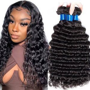 Cranberry hair Virgin Peruvian Hair Deep Wave 3 bundles 100% Real Human Hair