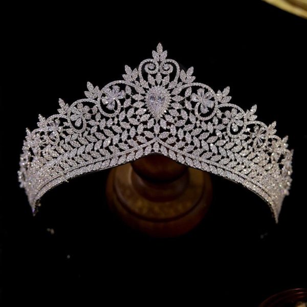 Cubic Zirconia CZ Wedding Bride Crown- AAAAA Grade CZ Crown