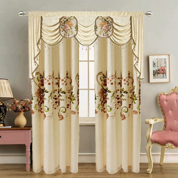 Custom Beige Waterfall Valance Swag to Match Ivory Beige