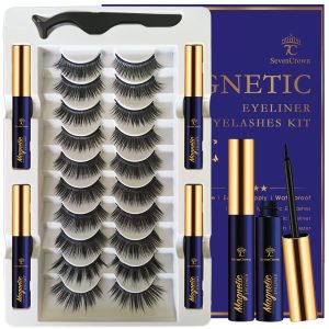 Cyuwlin Magnetic Liquid Eyeliner Kit with Magnetic 3D Eyelashes