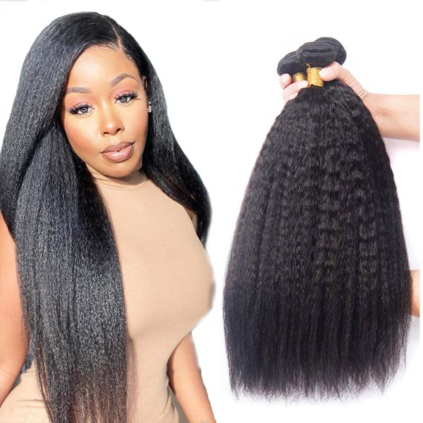DAIMER Kinky Straight Yaki Hair Wave 3 Bundles 18 20 22 Inch Unprocessed