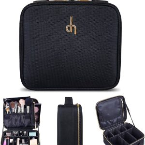 Daniel Harris Makeup Bag/Cosmetic bag | Makeup Case with Adjustable Dividers