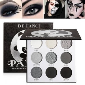 Dark Eyeshadow Palette Black White Grey Silver