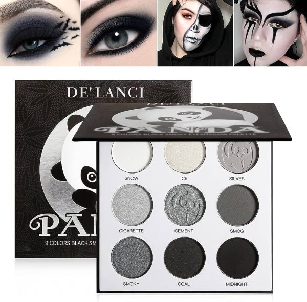 Dark Eyeshadow Palette Black White Grey Silver