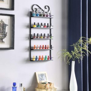 DAZONE Nail Polish Wall Rack Organizer Holds 50 Bottles Nail Polish