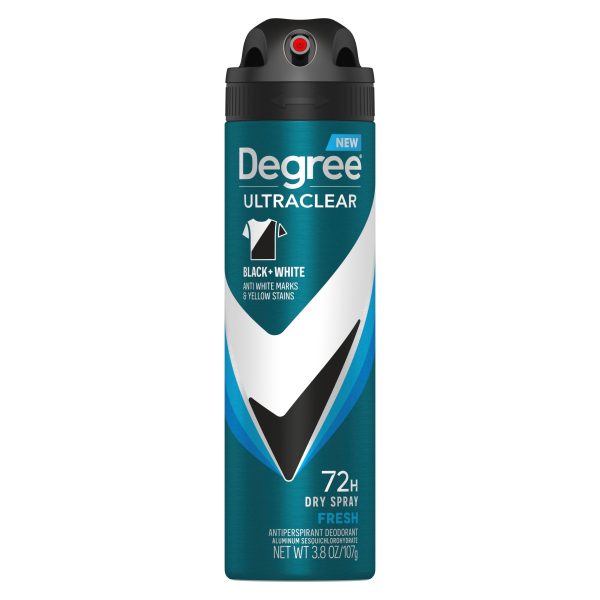 Degree Ultraclear Antiperspirant Deodorant Dry Spray, Black/White Fresh
