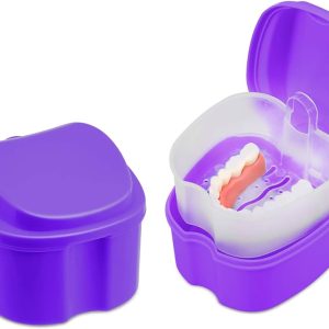 Denture Leak-Proof Retainer Case for Soaking Cleaner Tablets