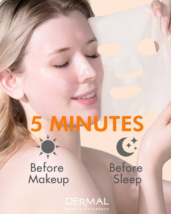 DERMAL 26 Green & Yellow Combo Pack Collagen Essence Full Face Facial Mask