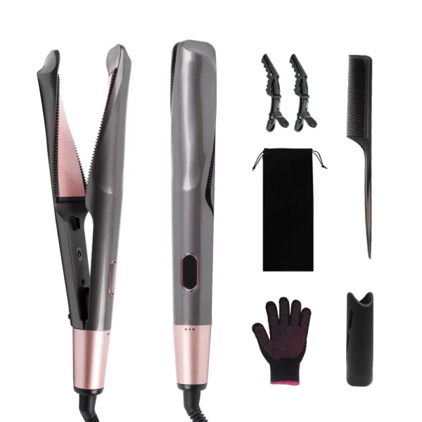 DigHealth Ceramic Tourmaline Ionic Flat Iron Hair Straightener & Curler 2 in 1