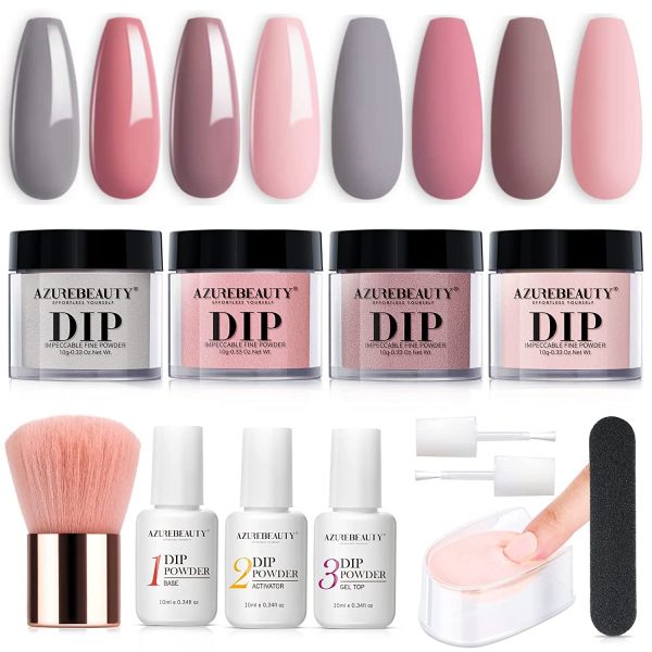 Dipping Powder Kits for Nail 4 Colors Dipping Powder System Starter Kit