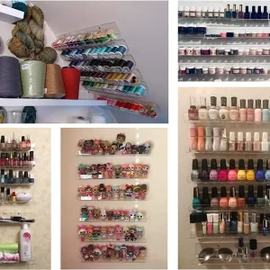 Display4top 6 Pack of Clear Acrylic Nail Polish Rack