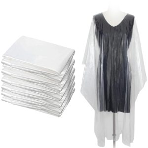 Disposable Capes Hair Salon - 100 Plastic Capes - Clear Salon Cape